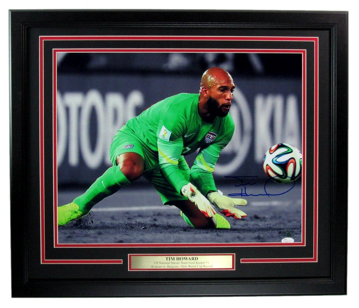 Tim Howard Autographed 16x20 Photo U.S. Men's Soccer Framed JSA 176769