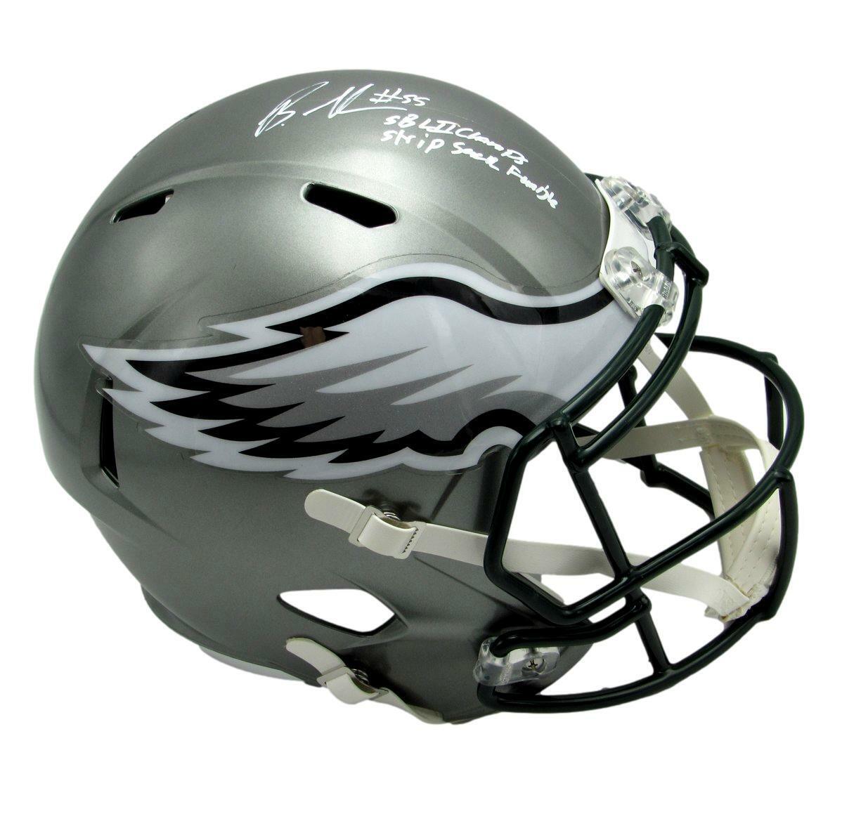 Brandon Graham Signed Eagles Flash Full Size Replica Football Helmet JSA 167016