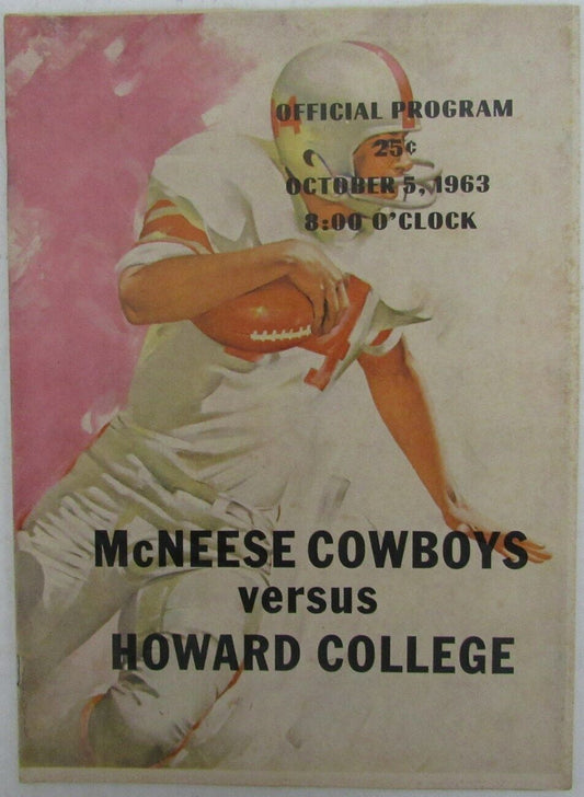 1963 McNeese Cowboys vs. Howard College Football Game Program 148908