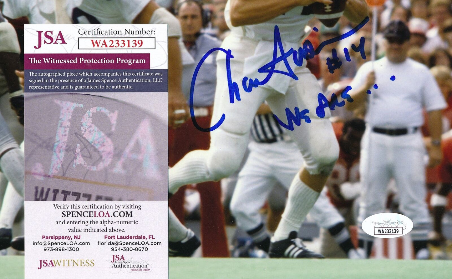 Chuck Fusina Autographed/Inscribed 8x10 Photo Penn State University JSA