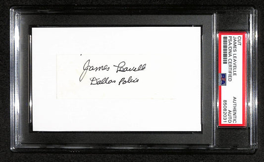 James Leavelle Signed/Inscr Cut on 3x5 Index Card Police Officer PSA/DNA 184266