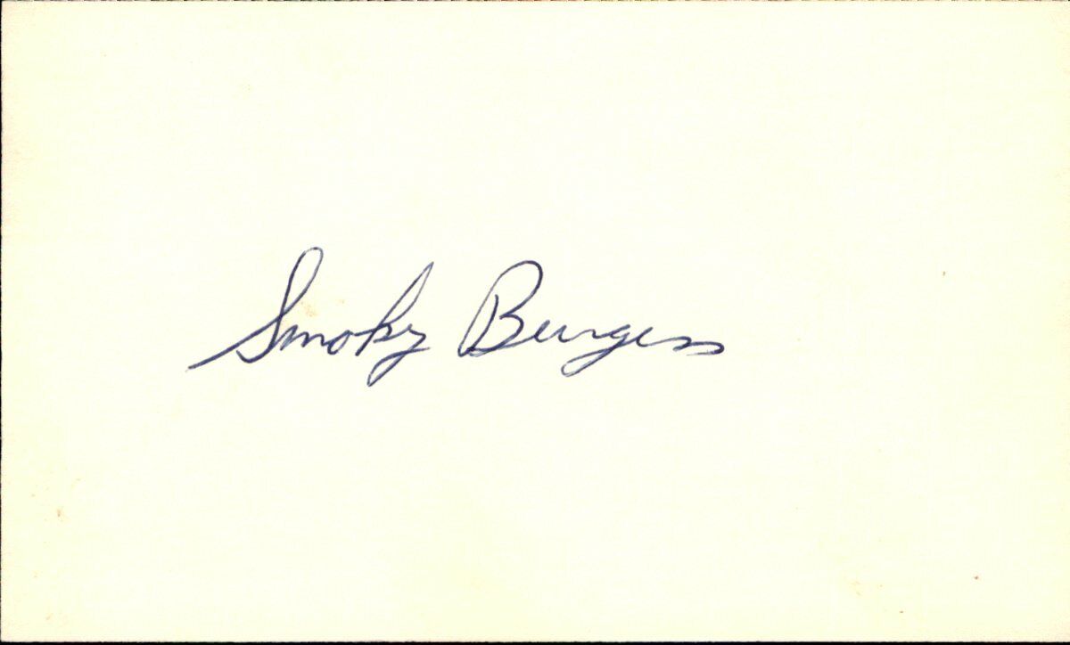 Smoky Burgess Cubs/Phillies d.1991 Signed/Autographed 3x5 Index Card 162514