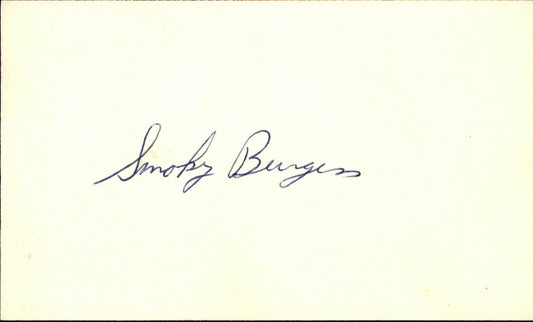 Smoky Burgess Cubs/Phillies d.1991 Signed/Autographed 3x5 Index Card 162514