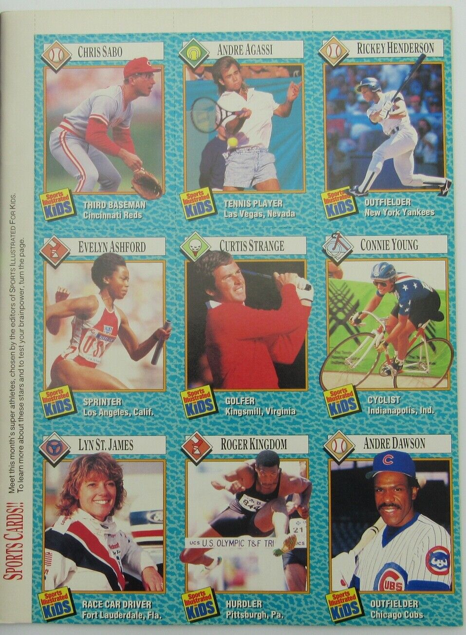 1989 Sports Illustrated for Kids Magazine w/ Andre Agassi Uncut Sheet 159378