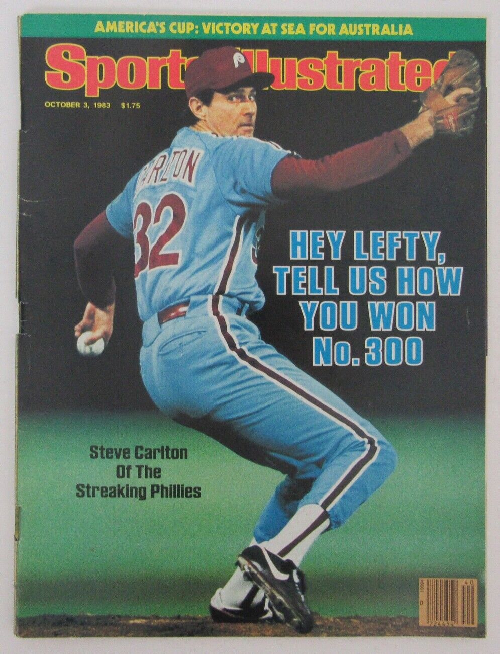 Steve Carlton Phillies 1983 Sports Illustrated Magazine NO LABEL 152093