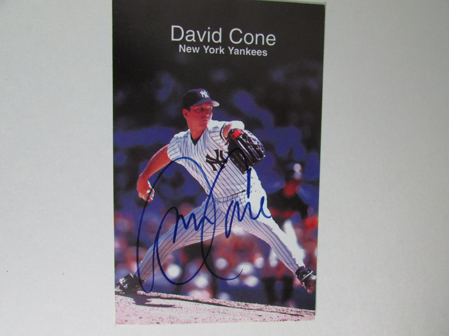 David Cone New York Yankees Autographed/Signed 3 1/2x5 1/2 Postcard Photo 147952