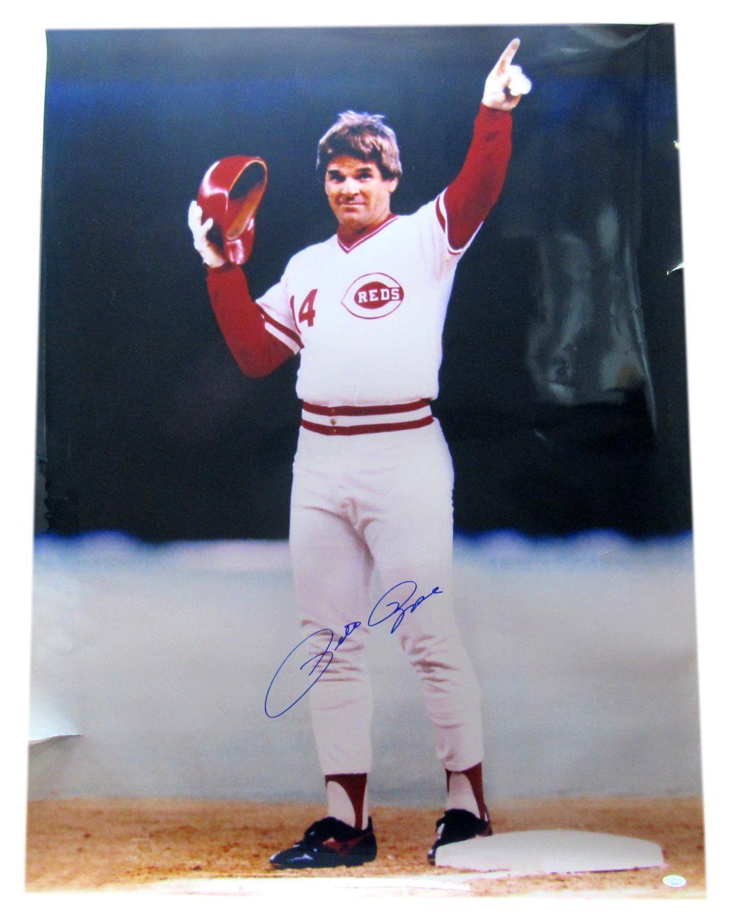 Pete Rose Cincinnati Reds Signed/Autographed 30x40 Photo JSA 164948