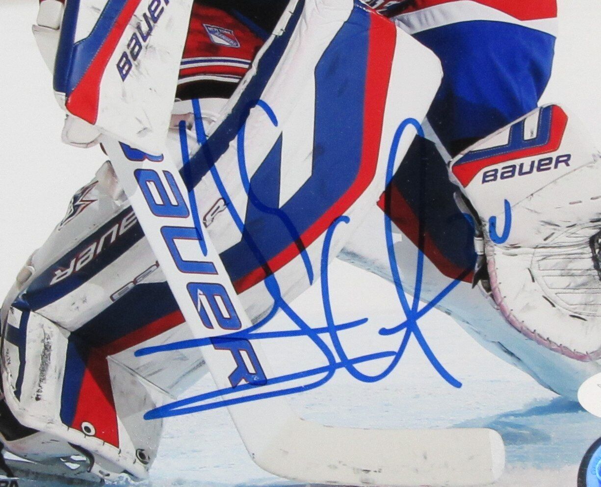 Henrik Lundqvist Autographed 8x10 Photo New York Rangers Framed JSA 180109