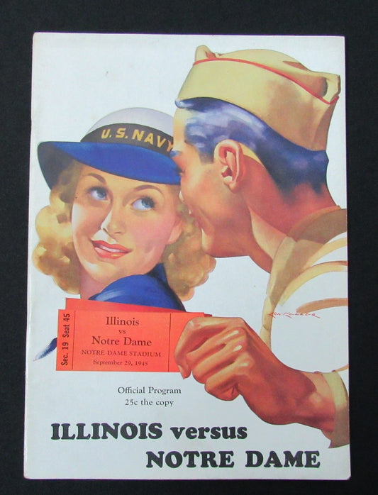 09/29/1945 Illinois vs. Notre Dame College Program 185887