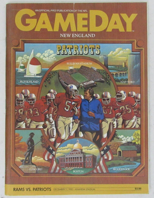 December 11, 1983 LA Rams vs. New England Patriots NFL GameDay Program