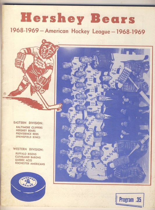 Hershey Bears 4/26 1969 Calder Cup Final Game 2 Program vs. Quebec AHL 127971