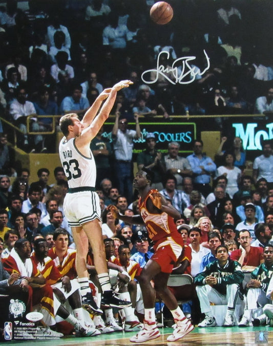 Larry Bird HOF Autographed 16x20 Photo Boston Celtics JSA 181177