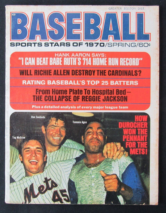 Sports Stars 1970 Baseball Magazine New York Mets McGraw/Swaboda/Agee on Cover