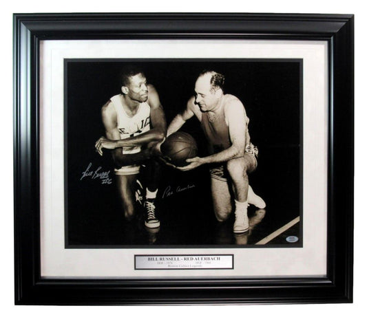 Bill Russell/Red Auerbach Dual-Signed 16x20 Photo Celtics Framed PSA/DNA 183823