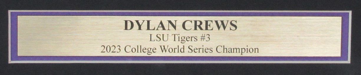 Dylan Crews Autographed 16x20 Photo LSU Tigers Framed JSA 184243