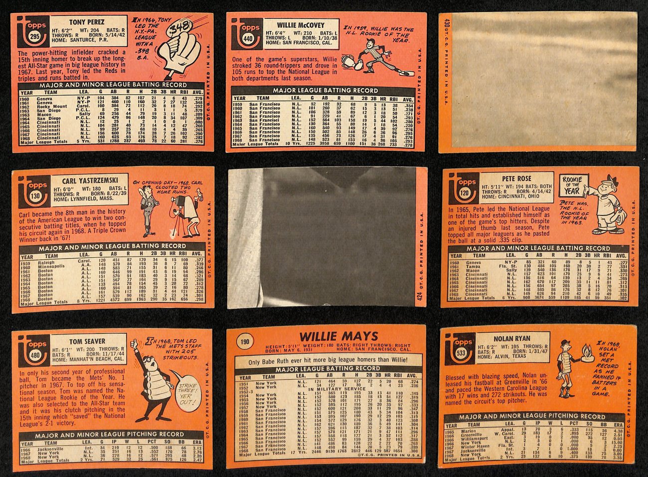 1969 Topps Baseball Card Complete Set (1-664) Mantle Ryan Jackson Seaver 191957