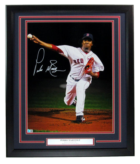 Pedro Martinez HOF Autographed 16x20 Photo Boston Red Sox Framed Beckett 176777