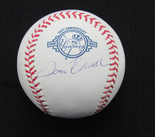 Tom Carroll Signed/Auto Yankees 100th OML Baseball JSA 186714