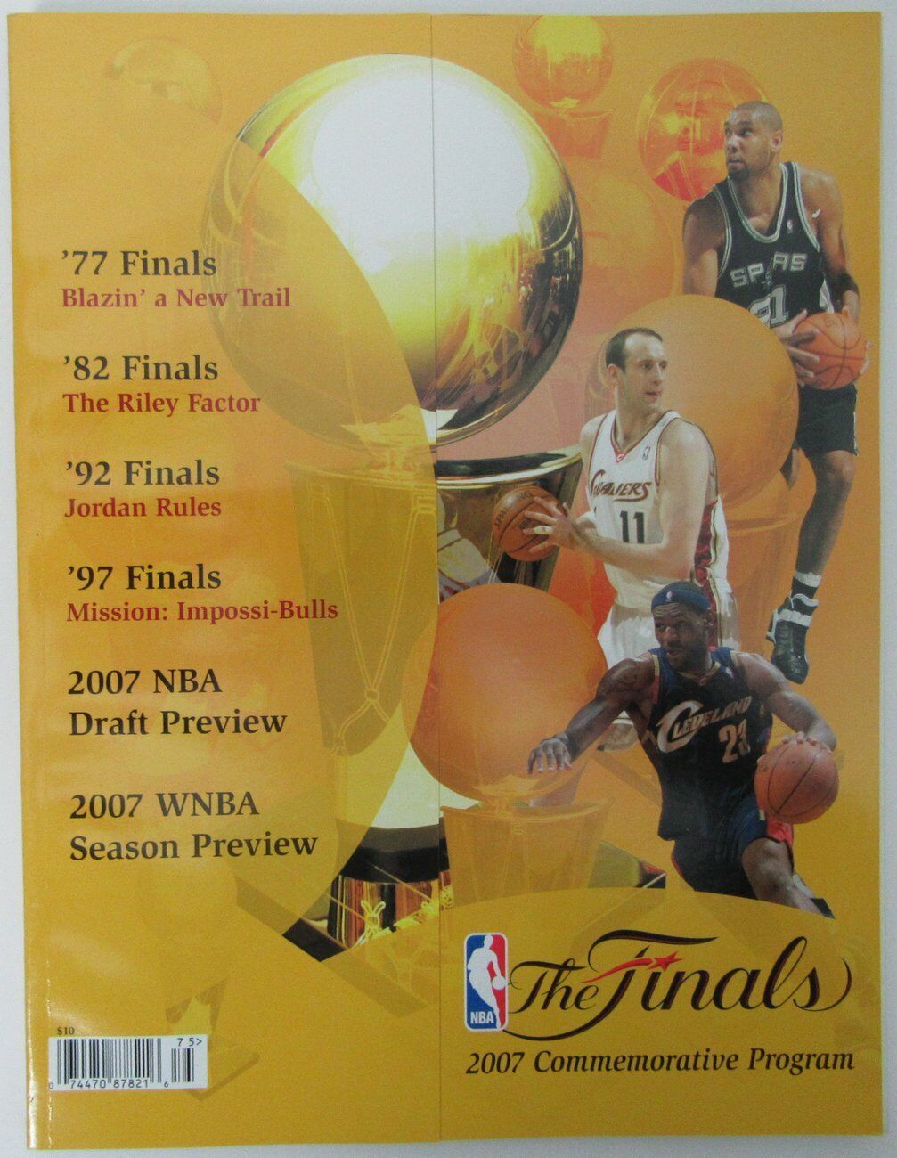 2007 NBA Finals Progam Spurs vs. Cavs Tim Duncan/LeBron James 152773