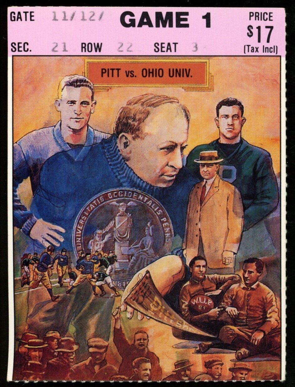 September 1, 1990 Pitt vs. Ohio College Football Game Ticket Stub