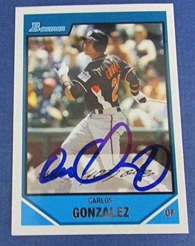 Carlos Gonzalez Rockies Signed/Autographed 2007 Bowman Baseball Card #BDPP108