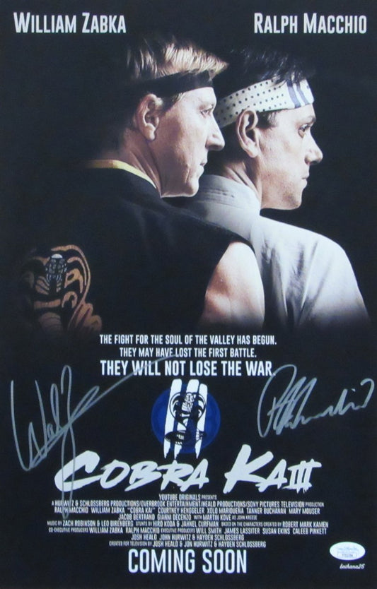 William Zabka/Ralph Macchio "Cobra Kai" Dual-Signed 11x17 Poster JSA 164809