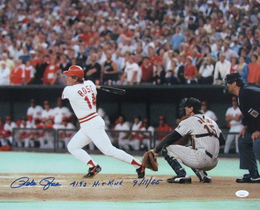 Pete Rose Autographed/Inscribed 16x20 Photo Cincinnati Reds JSA 177234