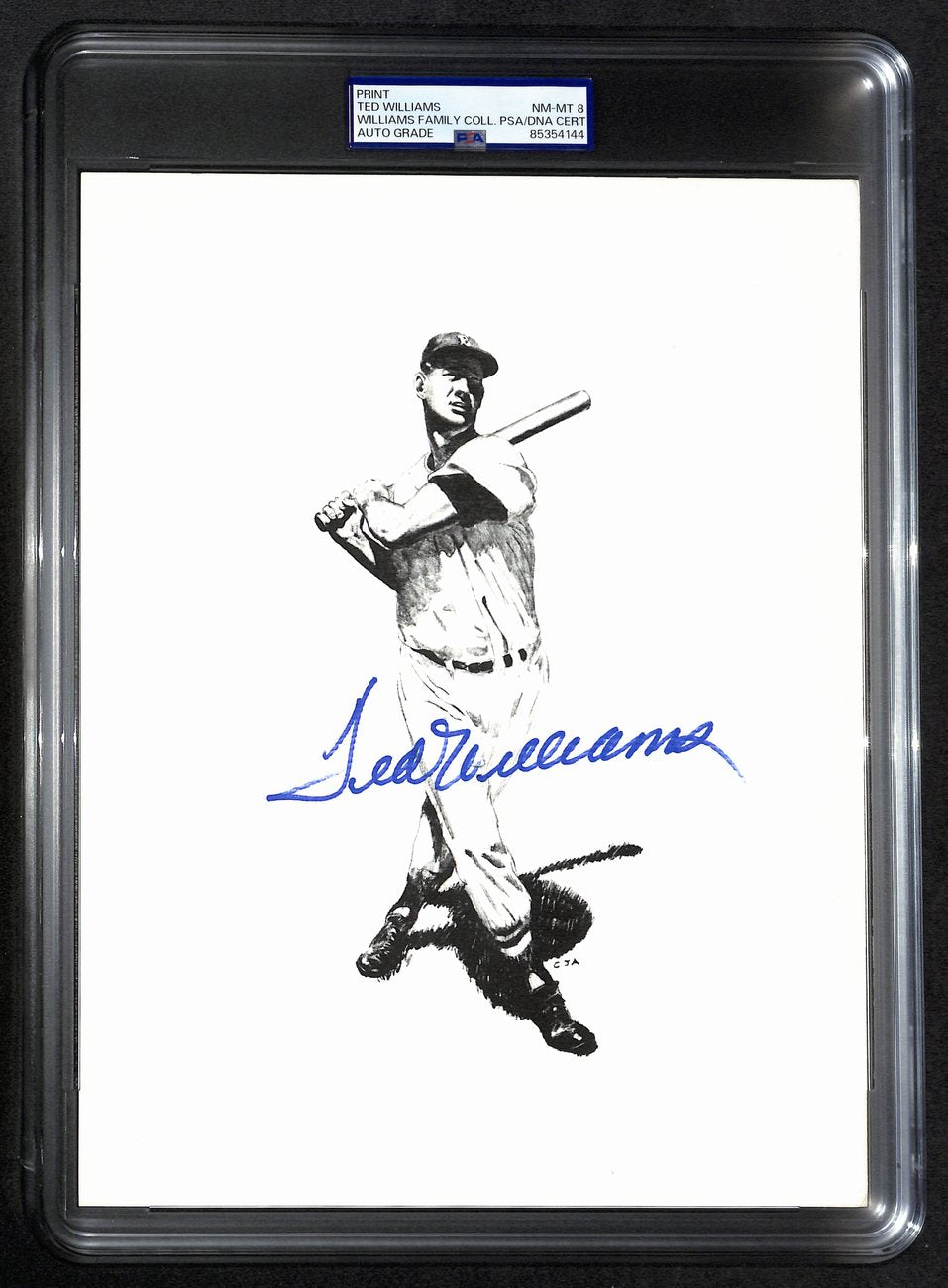 Ted Williams Signed/Auto 8x10 Photo/Print Red Sox PSA/DNA Slabbed 193013