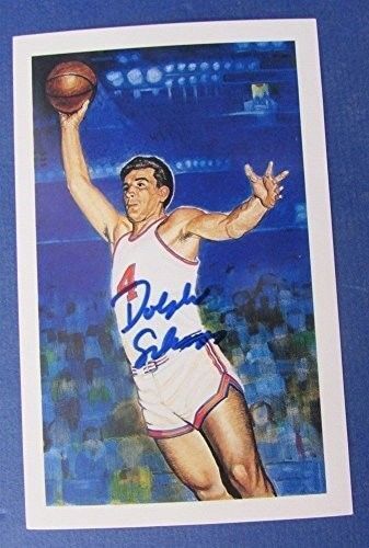 Dolph Schayes Autographed/Signed Center Court Ron Lewis Postcard 123237