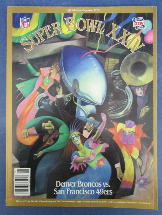 Official Super Bowl XXIV Game Program San Francisco 49ers Vs. Broncos 127104