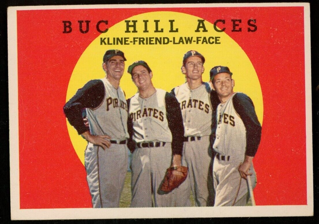 1959 Topps Baseball Kline/Friend/Law/Face #428 Pittsburgh Pirates