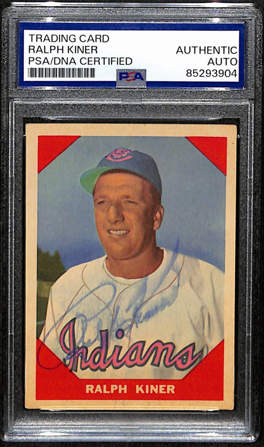 Ralph Kiner HOF Signed/Autographed 1960 Fleer Card #79 Indians PSA/DNA 190903