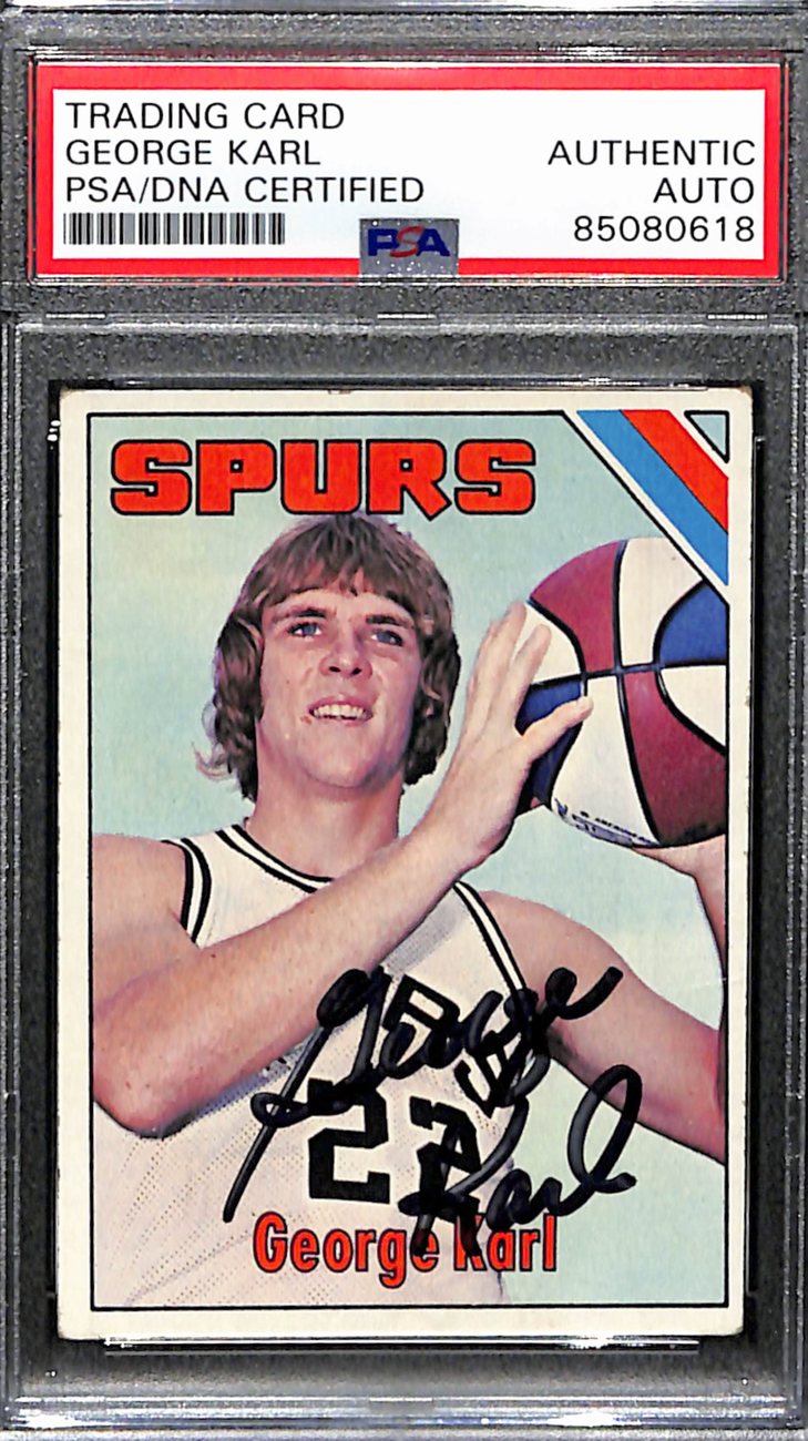 George Karl Autographed 1975-76 Topps Card #303 Spurs PSA/DNA 184825