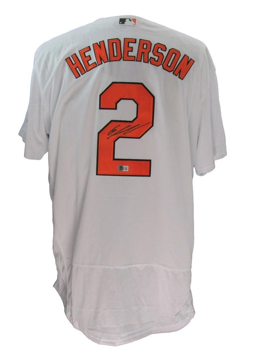 Gunnar Henderson Baltimore Orioles Signed/Auto Nike White Jersey Beckett 189815