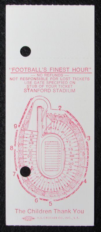 1980 East vs. West Shrine Game Ticket Stub Stanford Stadium HOF Stephenson