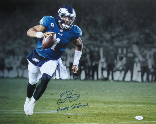 Jalen Hurts Autographed/Inscribed "Hurts So Good" 16x20 Photo Philadelphia Eagles JSA 175586