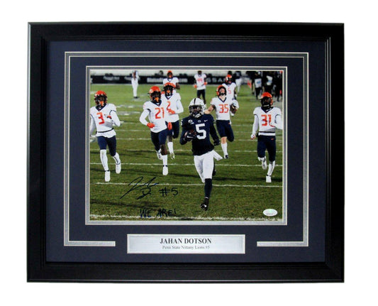 Jahan Dotson Autographed/Inscribed 11x14 Photo Penn State Framed JSA 169244