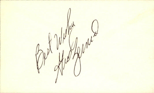 Gus Zernial Athletics d.2011 Signed/Autographed 3x5 Index Card 162517