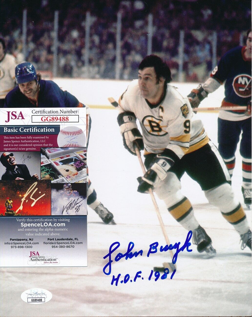 Johnny Bucyk Boston Bruins Signed/Autographed 8x10 Photo JSA 149833
