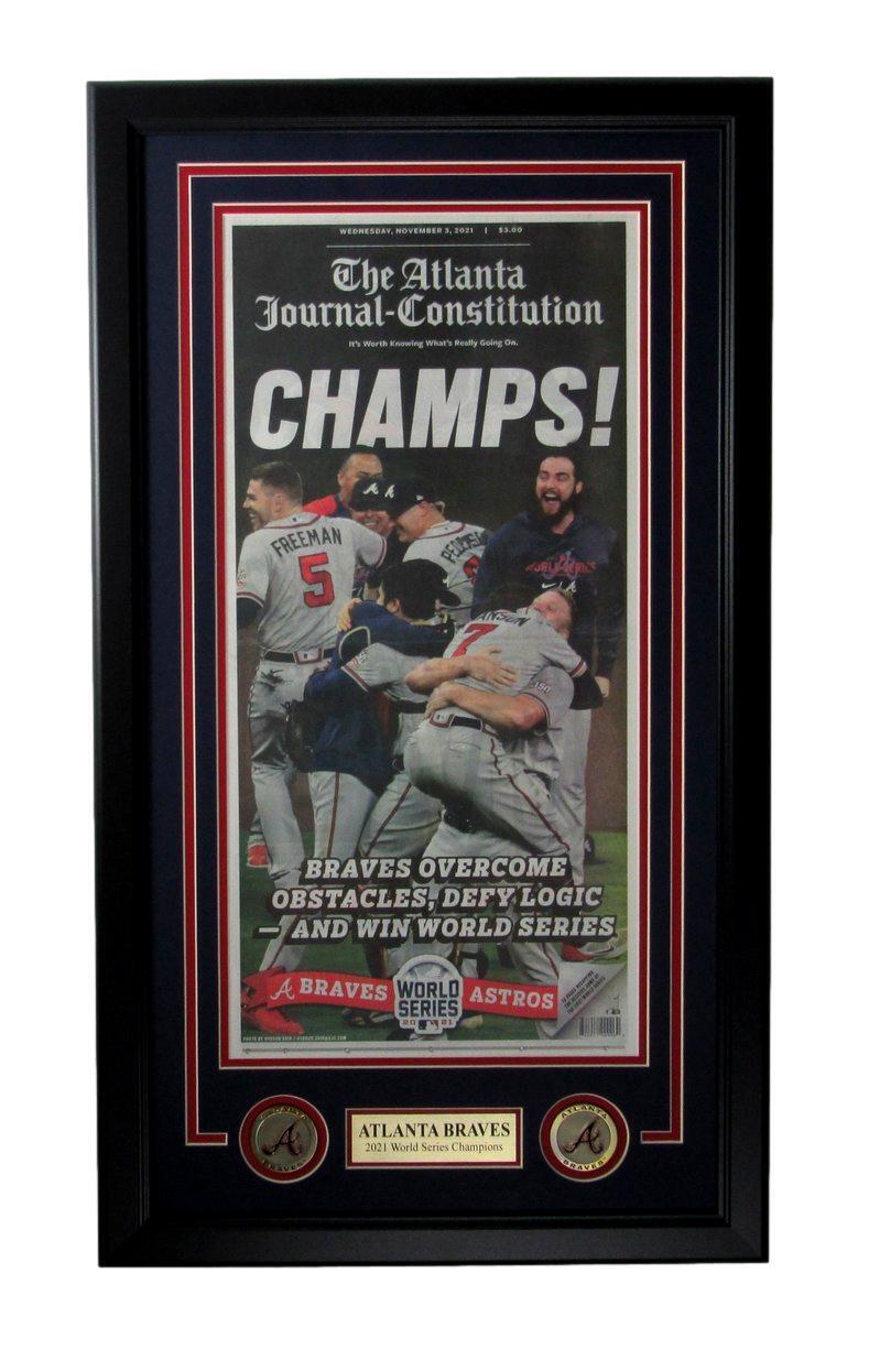 Atlanta Journal-Constitution Newspaper Braves 2021 World Series Framed 165128