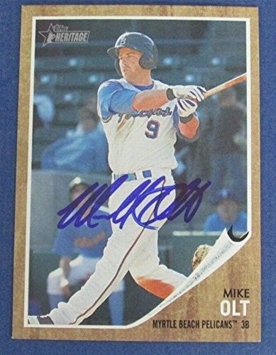 Mike Olt Rangers Signed/Autographed 2011 Topps Heritage Baseball Card #179