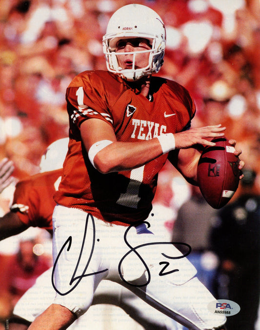 Chris Sims Signed/Auto 8x10 Magazine Photo Texas Longhorns PSA/DNA 188124