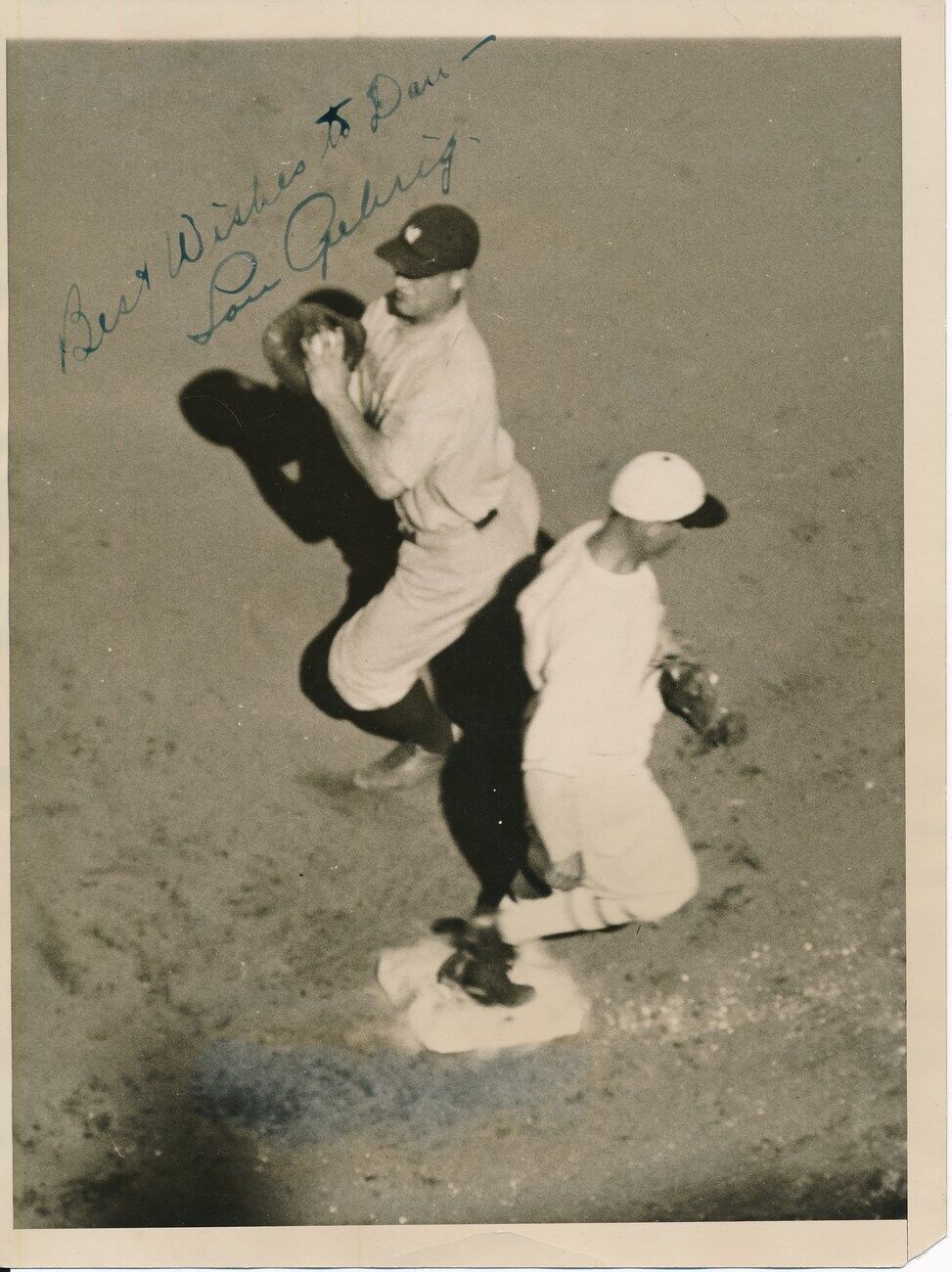 Lou Gehrig Yankees Auto/Signed/Inscribed Baseball RARE Wire Photo JSA 148086