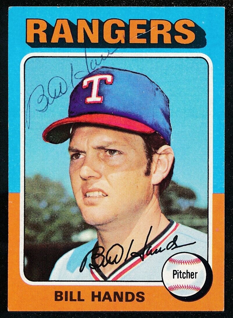 Bill Hands Texas Rangers Signed/Autographed 1975 TOPPS Card #412 165671