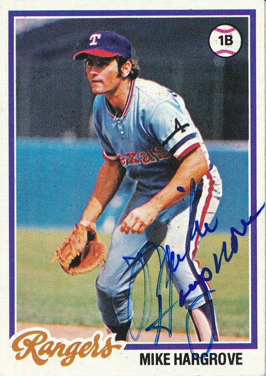 Mike Hargrove Autographed 1978 TOPPS Card #172 Texas Rangers 183043