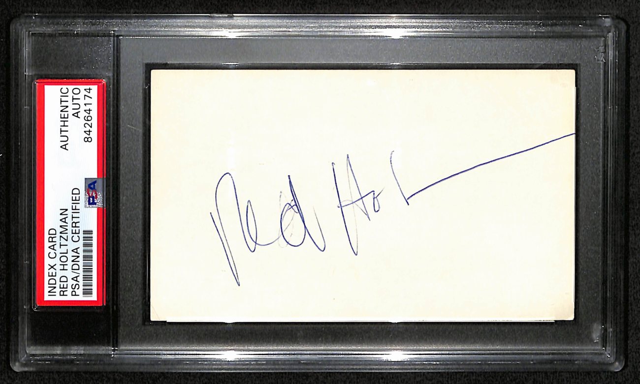 Red Holtzman HOF New York Knicks Signed/Auto 3x5 Index Card PSA/DNA 187437