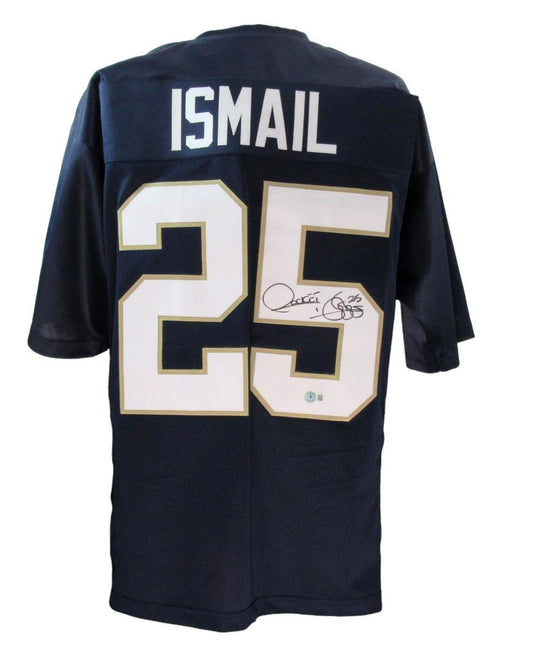 Rocket Ismail Autographed Custom Football Jersey Notre Dame Beckett 181132