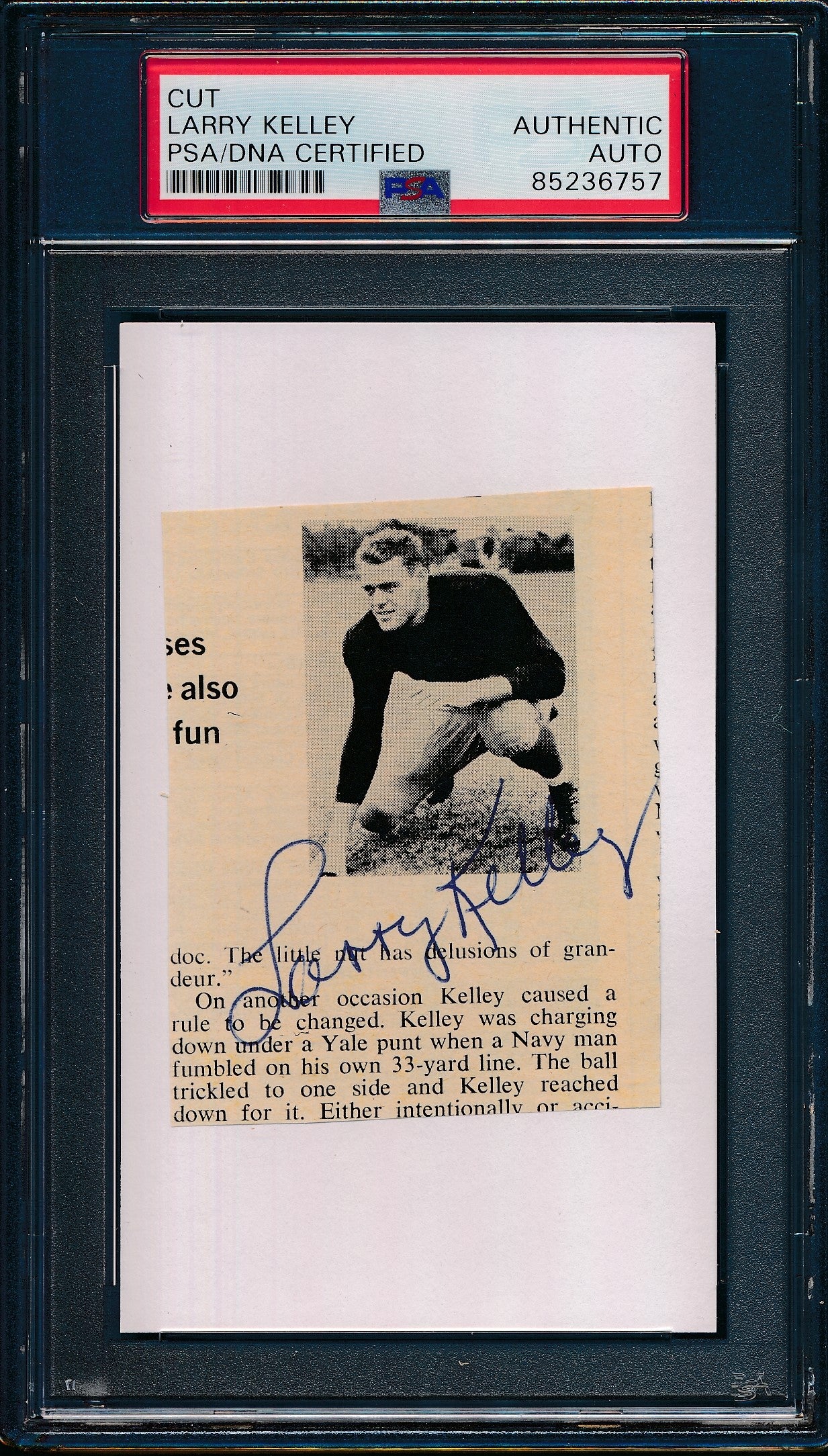 Larry Kelley Signed 3x5 Index Card Yale 1936 Heisman  PSA/DNA 188309