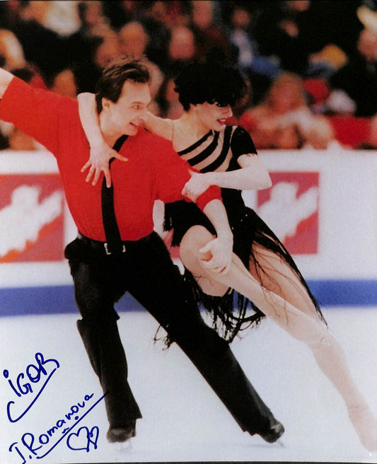 Romanova and Yaroshenko 1996 Olympic Bronze Signed 8x10 Photo 180463