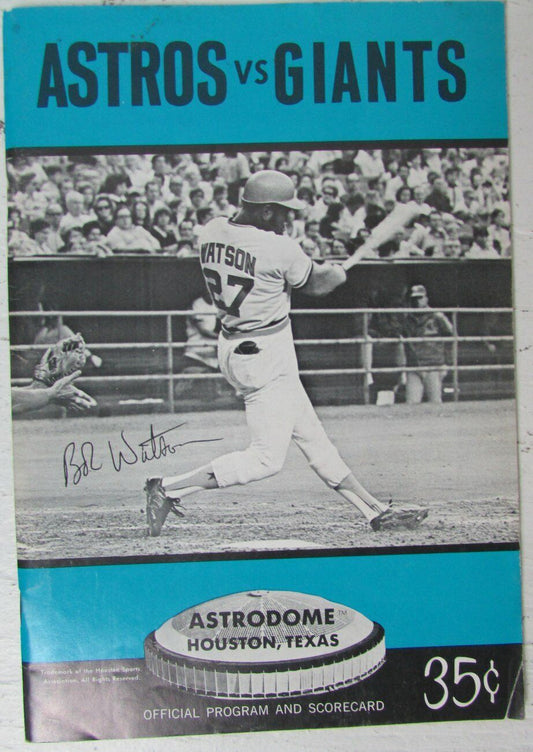 1972 Houston Astros vs. San Francisco Giants Program and Scorecard 146814